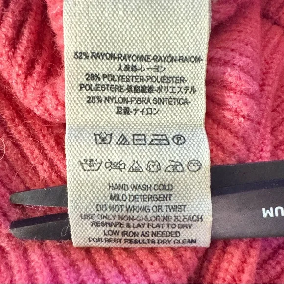 Free People Candy Pop Structured Colorblock Soft Oversized Turtleneck Sweater M - Picture 10 of 11